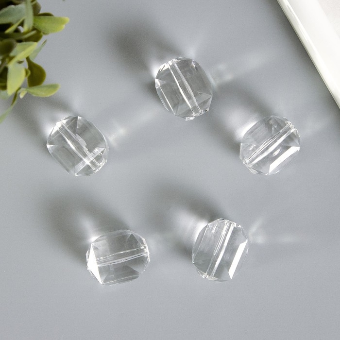 Бусины для творчества пластик "Кристалл прямоугольный" набор 5 шт 2,3х2х1,9 см