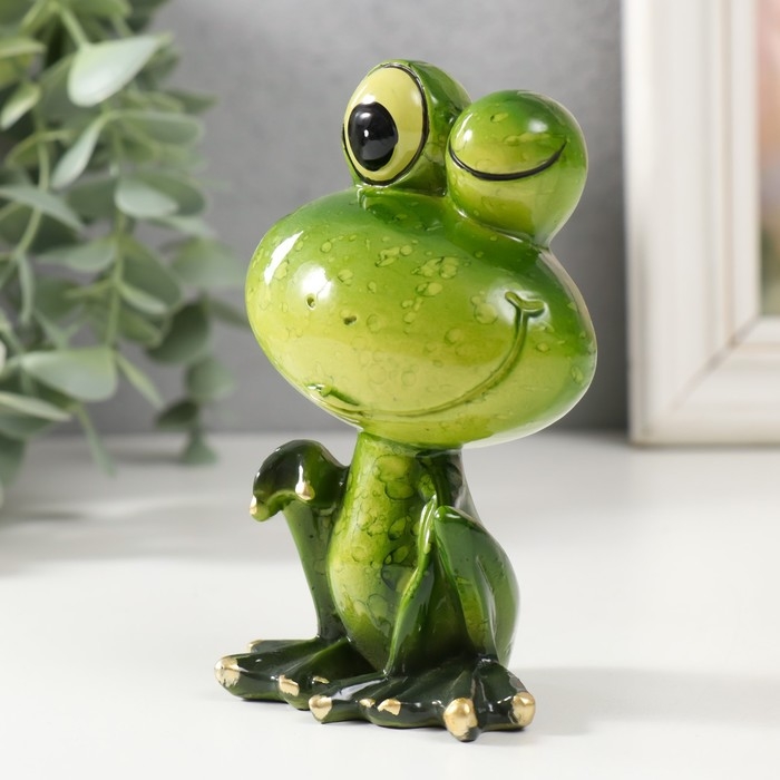 Сувенир полистоун лак Сувенир полистоун лак "Лягушонок подмигивает" 7х5х10,5 см