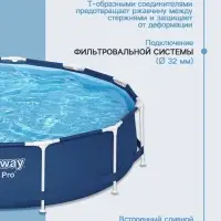 Бассейн каркасный Steel Pro, 366&times;76 см, круглый, 56706 Bestway