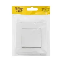 Выключатель проходной TOT Glossy Glass, 10 А, 1 клавиша, скрытый монтаж, стеклянная рамка, белый