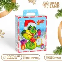 Подарочная коробка Новогодняя Презент «Время встречи» с игрой и анимацией 15.5×7×19 см
