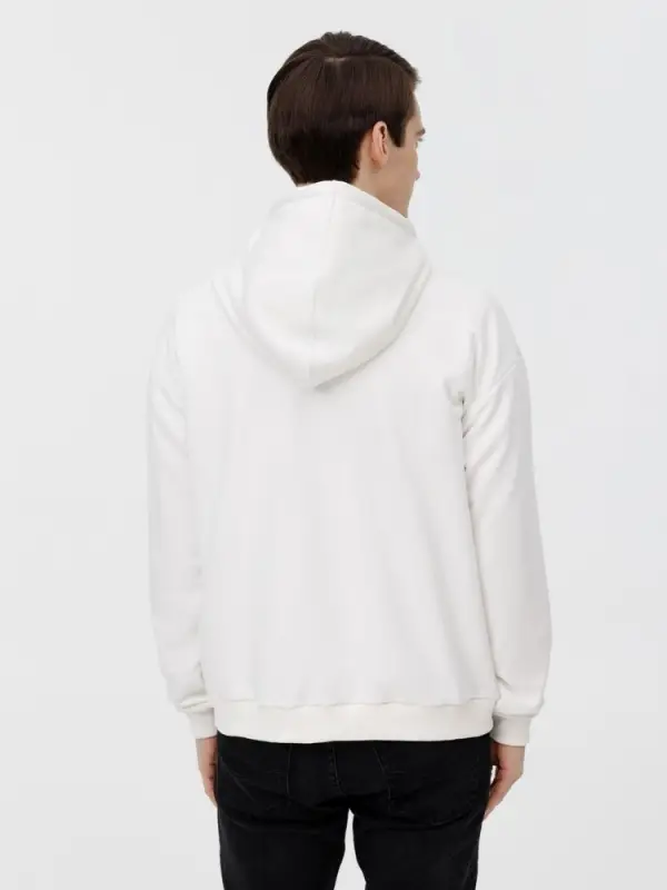 Толстовка унисекс оверсайз на молнии Zippy Terry, белая, размер XS/S Толстовка унисекс оверсайз на молнии Zippy Terry, белая, размер XS/S