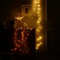 Гирлянда &laquo;Конский хвост&raquo; 8 нитей по 2 м, IP20, серебристая нить, 160 LED, свечение тёплое белое, USB