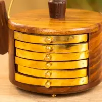 Подставка под горячее "Чайник" с золотыми вставками (набор 6 шт), 10х12х8 см, дерево шишам Подставка под горячее "Чайник" с золотыми вставками (набор 6 шт), 10х12х8 см, дерево шишам