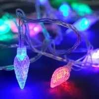 Гирлянда &laquo;Нить&raquo; 5 м с насадками &laquo;Шишки&raquo;, IP20, прозрачная нить, 20 LED, свечение мульти (RG/RB), мигание, 220 В