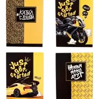 Блокнот А6, 32 листа в клетку на скрепке "Мэн микс", обложка мелованный картон, блок офсет, МИКС