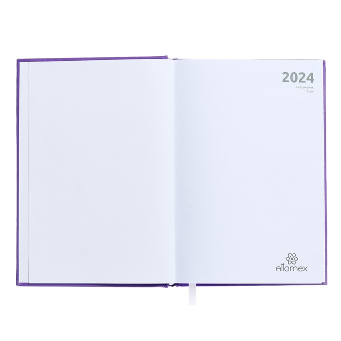Ежедневник датированный 2024 года, А5, 176 листов, Attomex.Even, обложка бумвинил, ляссе, блок 70 г/м2, сиреневый Ежедневник датированный 2024 года, А5, 176 листов, Attomex.Even, обложка бумвинил, ляссе, блок 70 г/м2, сиреневый