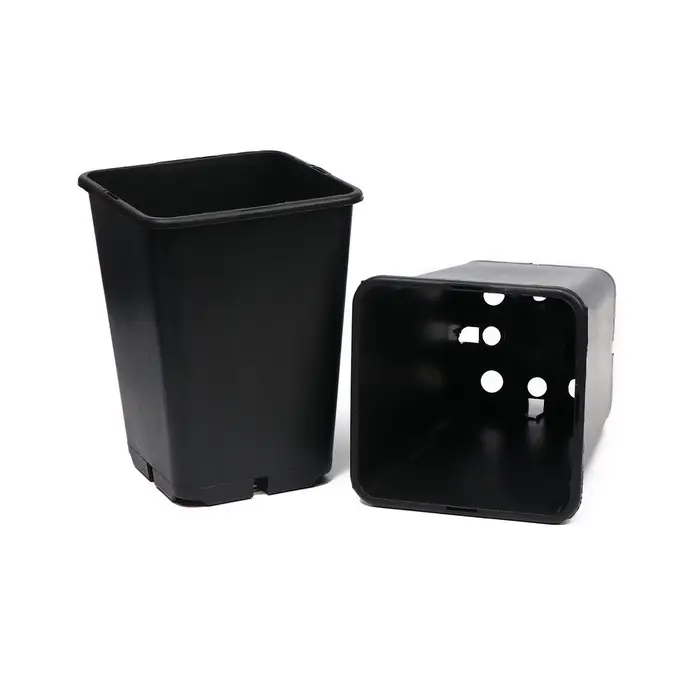 Горшок для рассады, 7 л, 21&times;21&times;27.5 см, чёрный