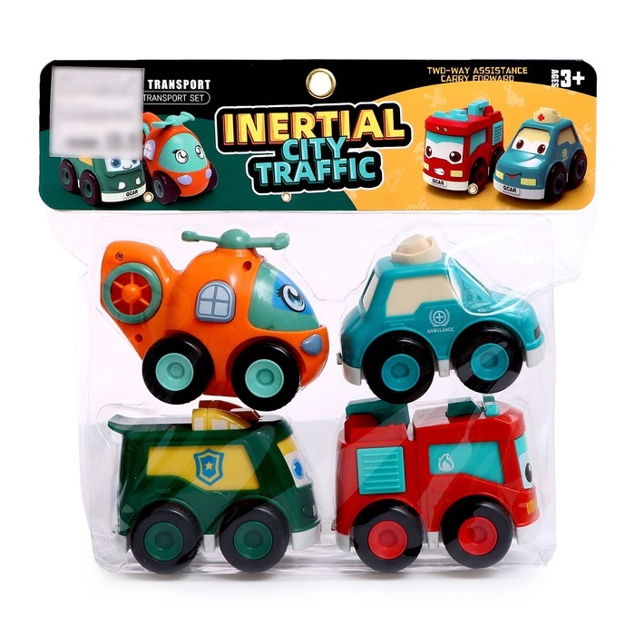 Набор машинок «Город», инерционные, 4 шт. Набор машинок «Город», инерционные, 4 шт.