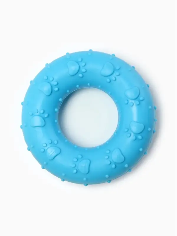 Жевательная игрушка для собак &laquo;Пончик&raquo;, 7 см, голубая