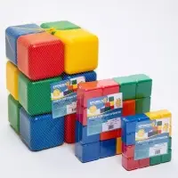 Кубики детские, пластиковые, цветные, 10 штук, 12&times;12 см