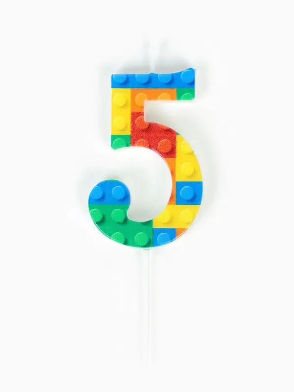 Свеча для торта "Лего" цифра 5