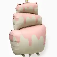 Воздушные шары "Розовый тортик" фольга, латекс, набор 12 штук