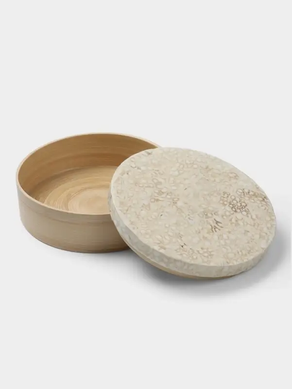 Банка для сыпучих продуктов, 16&times;16&times;7.5 см, бамбук