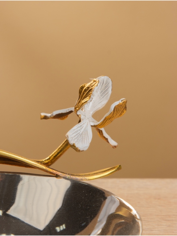 Блюдо овальное «Лилия», 33×15.5×8 см, нержавеющая сталь, латунь Блюдо овальное «Лилия», 33×15.5×8 см, нержавеющая сталь, латунь