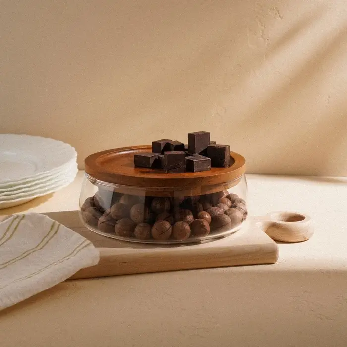 Конфетница SL Home &laquo;Южная акация&raquo;, 1 л, 19&times;6 см, с крышкой, стекло, прозрачная