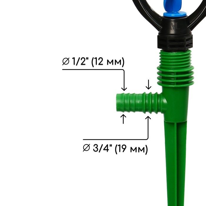 Распылитель круговой, 29 см, штуцер под шланги 1/2 Распылитель круговой, 29 см, штуцер под шланги 1/2", 3/4", пика, пластик, МИКС, Greengo