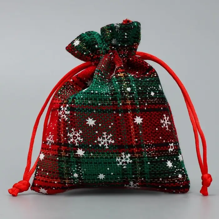 Мешочек подарочный холща «Снежинка», 10 х 12 см +/- 1.5 см
