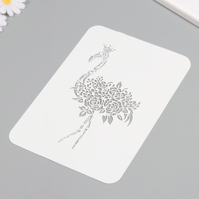 Трафарет пластиковый Трафарет пластиковый "Цветочный фламинго", 16х24 см