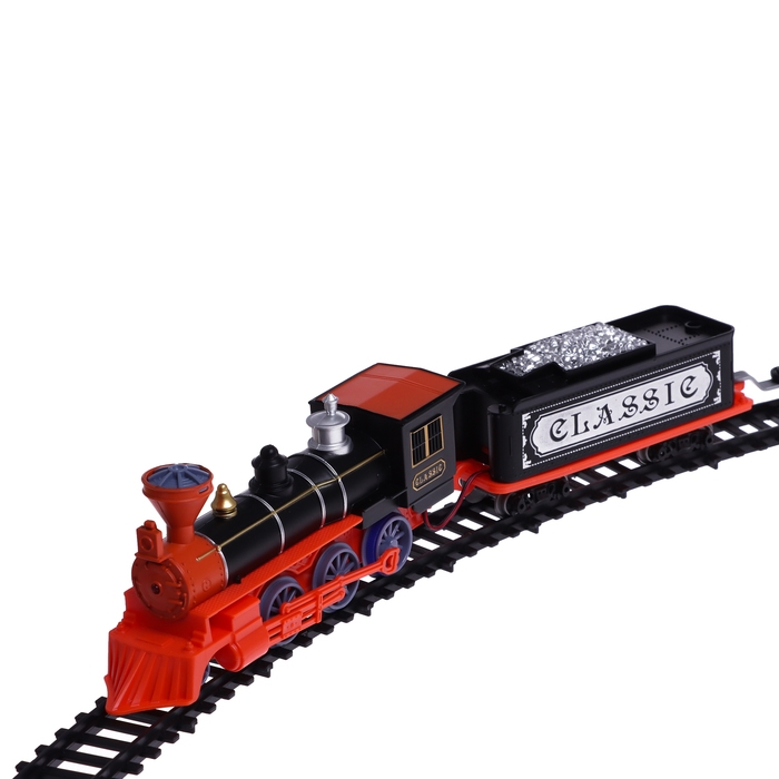 Железная дорога «Паровоз», со светозвуковыми эффектами, протяжённость пути 3,25 м, МИКС Железная дорога «Паровоз», со светозвуковыми эффектами, протяжённость пути 3,25 м, МИКС