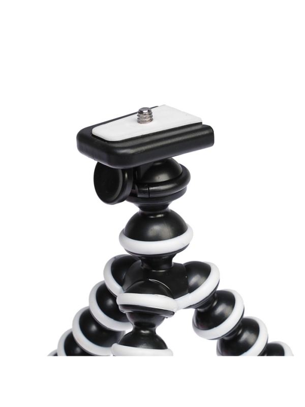 Штатив-тренога LuazON настольный, для телефона, гибкие ножки, высота 12 см, чёрно-белый