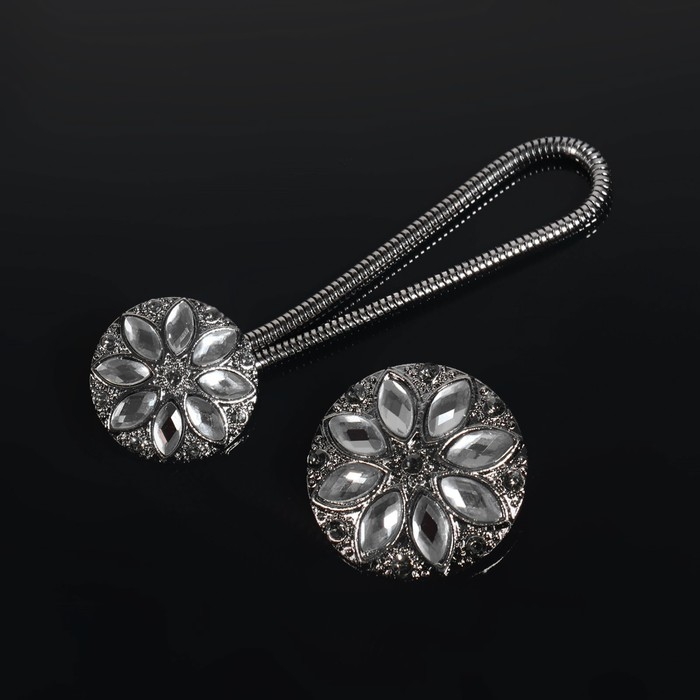 Декоративная застёжка, d = 2,5/3 см, цвет чёрный Декоративная застёжка, d = 2,5/3 см, цвет чёрный