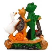 Садовая фигура из полистоуна &laquo;Зверюшки на самокате&raquo;, 30&times;10.5&times;28 см