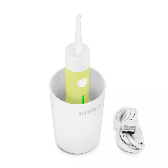 Ирригатор Kitfort КТ-2957-2, портативный, 320 мл, 3 режима, 2 насадки, от АКБ, бело-жёлтый Ирригатор Kitfort КТ-2957-2, портативный, 320 мл, 3 режима, 2 насадки, от АКБ, бело-жёлтый