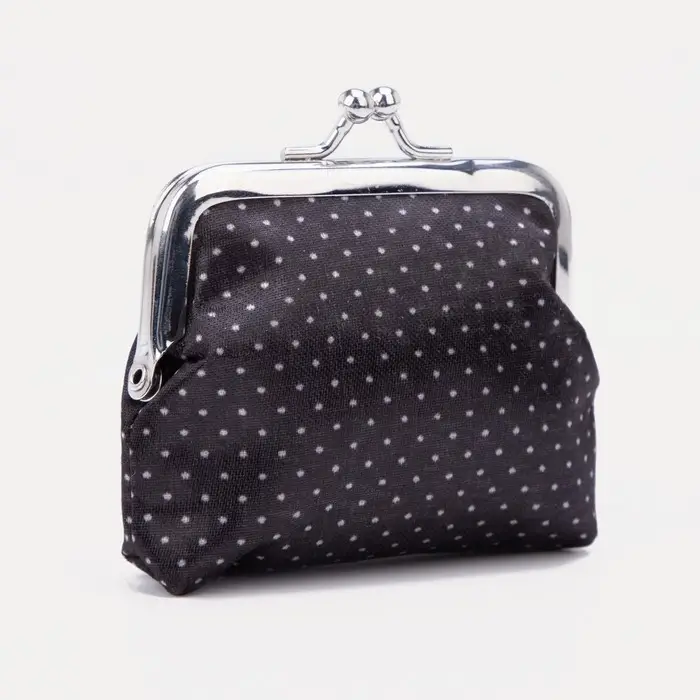 Кошелёк женский на фермуаре, цвет чёрный