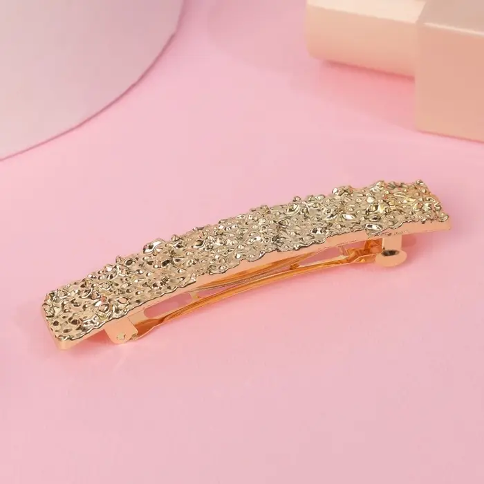 Заколка - автомат для волос &laquo;Либерти лава&raquo;, прямоугольник, 1.5&times;8.5 см, золото