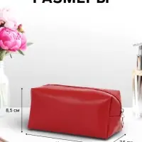 Косметичка женская ONE COLOR, на молнии, экокожа, бордовая