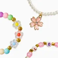 Браслет детский «Выбражулька», 3 шт. набор, цветок, бусины, цветной Браслет детский «Выбражулька», 3 шт. набор, цветок, бусины, цветной