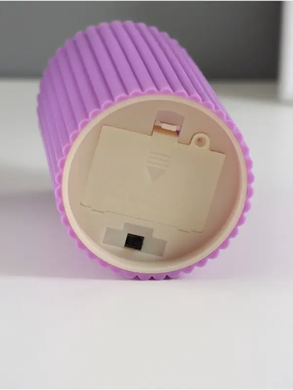 Светодиодная свеча, ночник LED RISALUX &laquo;Уют&raquo;, 3&times;ААА, сиреневый, 7.5&times;7.5&times;12.5 см