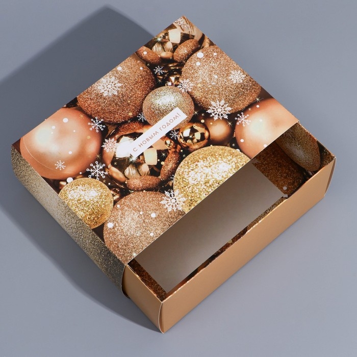 Подарочная коробка складная, новогодняя«Новогодние шары», 20 х 15 х 8 см, Новый год Подарочная коробка складная, новогодняя«Новогодние шары», 20 х 15 х 8 см, Новый год