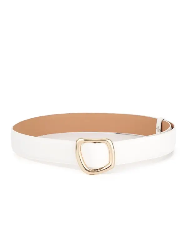 Ремень женский, затяжка, без винта, 4&times;110 см, пряжка золотистая, белый