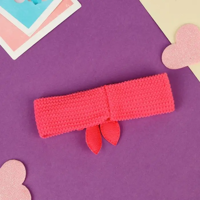 Повязка для волос Повязка для волос "Выбражулька" бантик горох, 16х3 см, малиновый