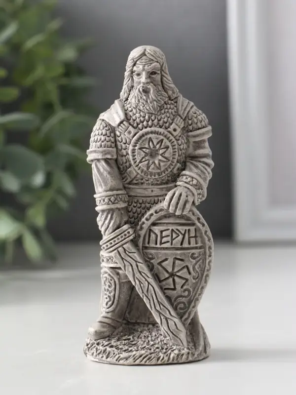 Фигура славянский Бог  Фигура славянский Бог "Перун" 11х5х4 см, серый