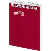 Блокнот на спирали А7 60л. ATTACHE, бордо, блок 60г, обложка 215г