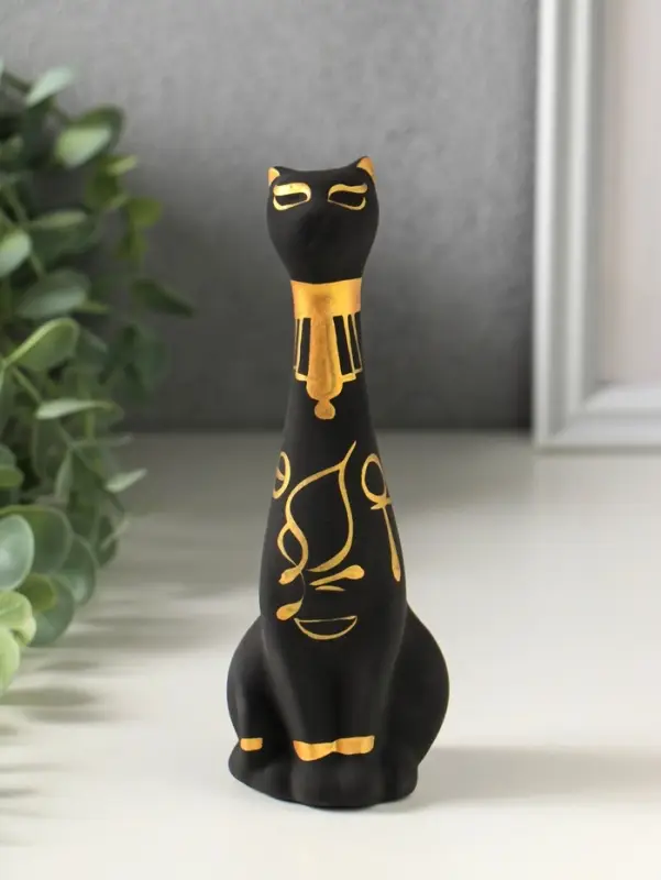 Фигурка керамика &laquo;Кот Египетский&raquo;, 15 см, чёрный