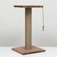 Когтеточка-столбик, 35&times;35&times;64 см, &Oslash;10, с площадкой, КД-37, джут, цвет МИКС