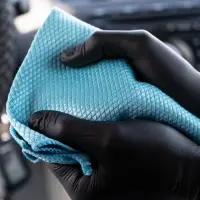 08 Салфетка микрофибра сверхплотная для чистки стекол AVS MF-6107 (35х40см)(1шт)