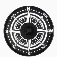 Часы настенные интерьерные &laquo;Компас&raquo;, бесшумные, плавный ход, d=40 см, металл, серебристые