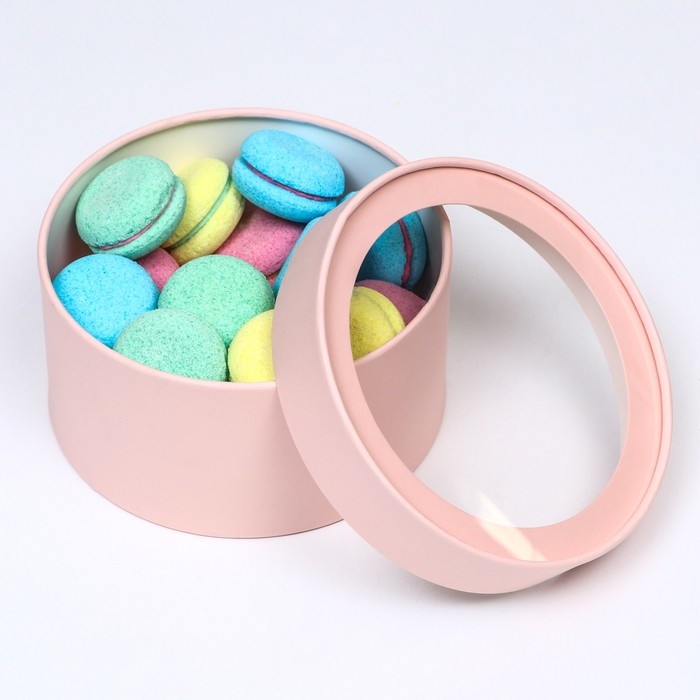 Набор 2 в 1 круглых коробок Набор 2 в 1 круглых коробок "Чароит" светло-лавандовый, с окном, 21 х 11 - 18 х 10 см