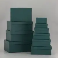 Набор коробок 10 в 1 "Темно-зеленый" 30 х19 х 12 - 12 х 6,5 х 4 см