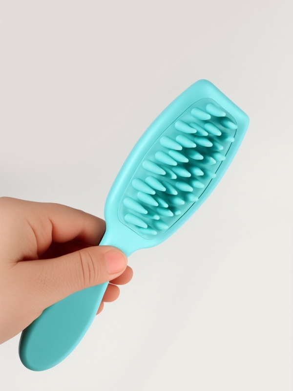Расческа с круп зубьями 21*5,7*4см силикон голуб пакет QF Расческа с круп зубьями 21*5,7*4см силикон голуб пакет QF
