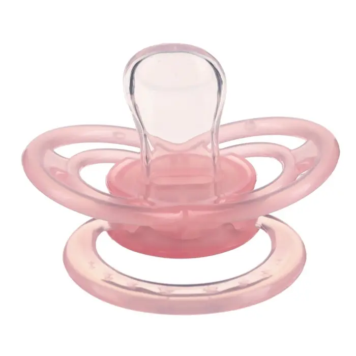 Соска - пустышка силиконовая ортодонтическая M&B &laquo;Котик&raquo;, от 6 мес., с колпачком, розовый