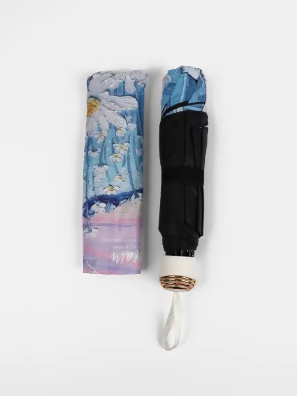 Зонт механический &laquo;Природа&raquo;, эпонж, 4 сложения, 8 спиц, R=47/55 см, d=94 см, МИКС