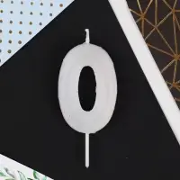 Свеча для торта, цифра «0», разноцветная, 5,5 х 8 см.