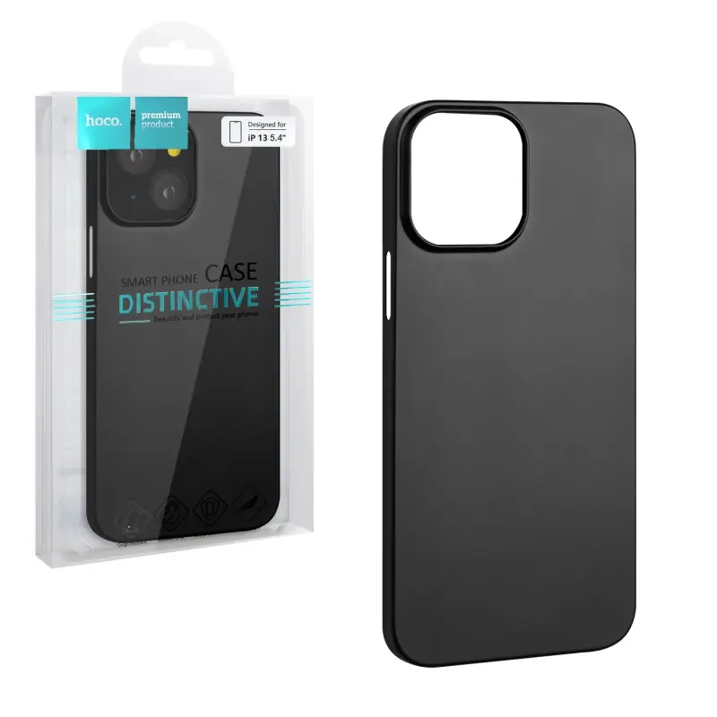 Чехол IPH 13 Mini (5.4) Hoco Thin series high transparent PP черный