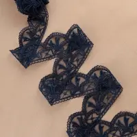 Кружево на сетке, 55 мм, 11&plusmn;1 м, тёмно-синее